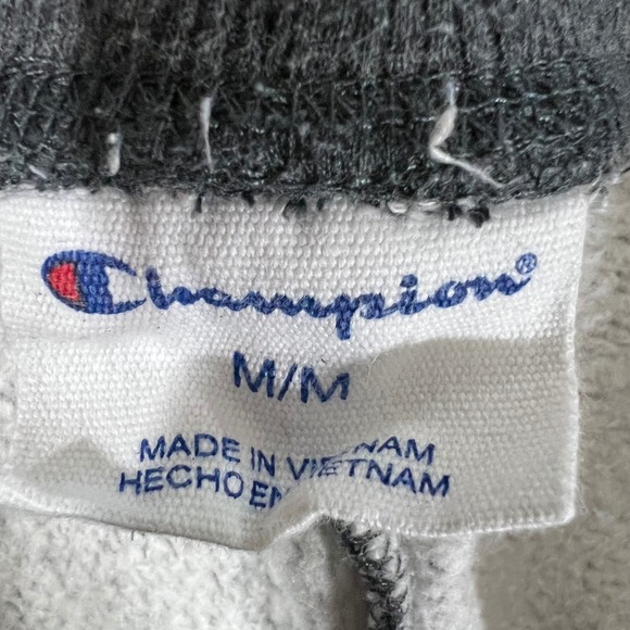 CHAMPION Men Joggers Sweatpants Size Medium Gray Elastic Waist Drawstring Logo - Picture 3 of 10